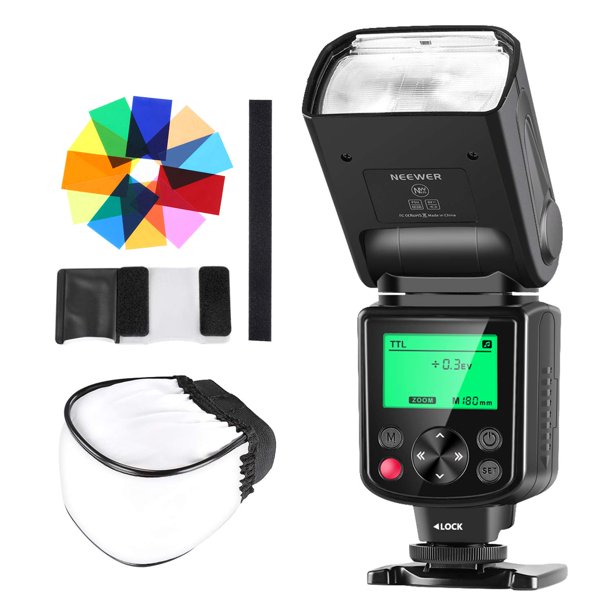 Neewer NW670 TTL Speedlite Flash with Hard Diffuser,12 Color Filters for Canon 7D Mark II, 5D