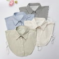 thumbnail image 5 of Faux Collar for Sweater Dresses Uniforms Striped Half Shirt Blouse Collar Insert, 5 of 6