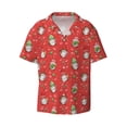 thumbnail image 5 of Daiia merry Christmas gnome Men's Linen Shirts Short Sleeve Casual Shirts Button Down Shirt for Men Beach Summer Wedding Shirt-Small, 5 of 6