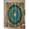 thumbnail image 4 of Abstract Art Shower Curtain Set ，Waterproof Fabric Shower Curtains Turquoise Orange Tie-Dye Art Ethnic Style Geometric Shower Curtains for Bathroom,Bathroom Decor 36"x72", 4 of 6