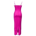 thumbnail image 4 of OSOLU Solid Color Women Summer Spaghetti Straps Floral Maxi Dress Bodycon Party Wedding Guest Dress Comfort Sundress Dresses For Women 2025 Elegant Classy, 4 of 5
