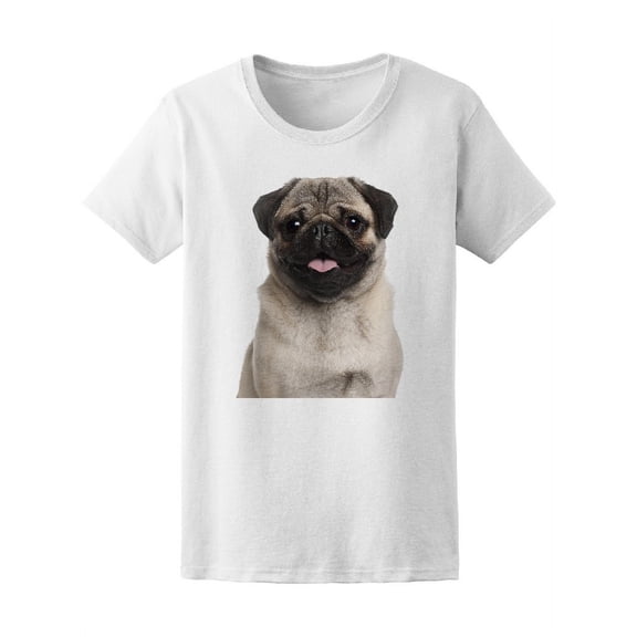 Close-Up Of Pug With Tongue Tee Women's -Image by Shutterstock