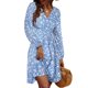 thumbnail image 1 of UVN Vestidos de Otoño para Mujer, Vestido Midi de Manga Larga con Cuello en V y Corte a, Vestido Veraniego con Estampado Floral de Playa Boho, 1 of 7