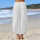 thumbnail image 5 of TaTaai Women's Solid Color Loose Fit Elastic Waist Beam Foot Long Pants Comfortable Casual Trousers with Convenient Side Pockets Versatile Daily Sports and Lounge Pants Gift, 5 of 6