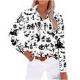 thumbnail image 5 of Womens Halloween Graphic Shirts Pumpkin Witch Print V Neck Tops | 2026 Casual Fall 3/4 Sleeve T Shirts,Funny Halloween Graphic Costume,Fall Festival Events,Halloween Party,Happy Halloween, 5 of 7