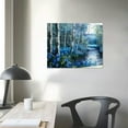 FACANNAP Tree Wall Art Canvas Blue Landscape Nature Forest Painting