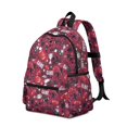 thumbnail image 2 of Football and Trophy Red Pattern Cute School Backpack with Padded Back and Adjustable Shoulder Straps 13.4"x11"x4.7", 2 of 5