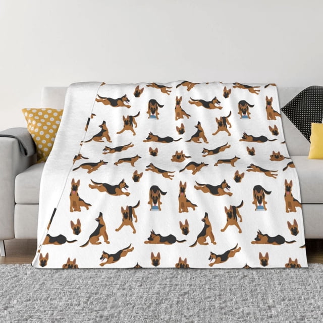 Fotbe German Shepherd Dog Manta de Franela con Estampado, Manta Ultrasuave para Cama, Sofá, Auto, Hipoalergénica y Antibolitas-50"x40"