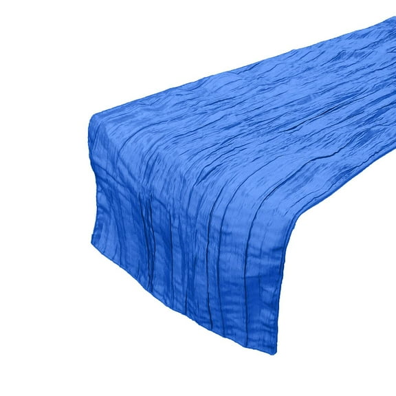 Crinkle Taffeta Crushed Style Decorative Table Runner Royal Blue