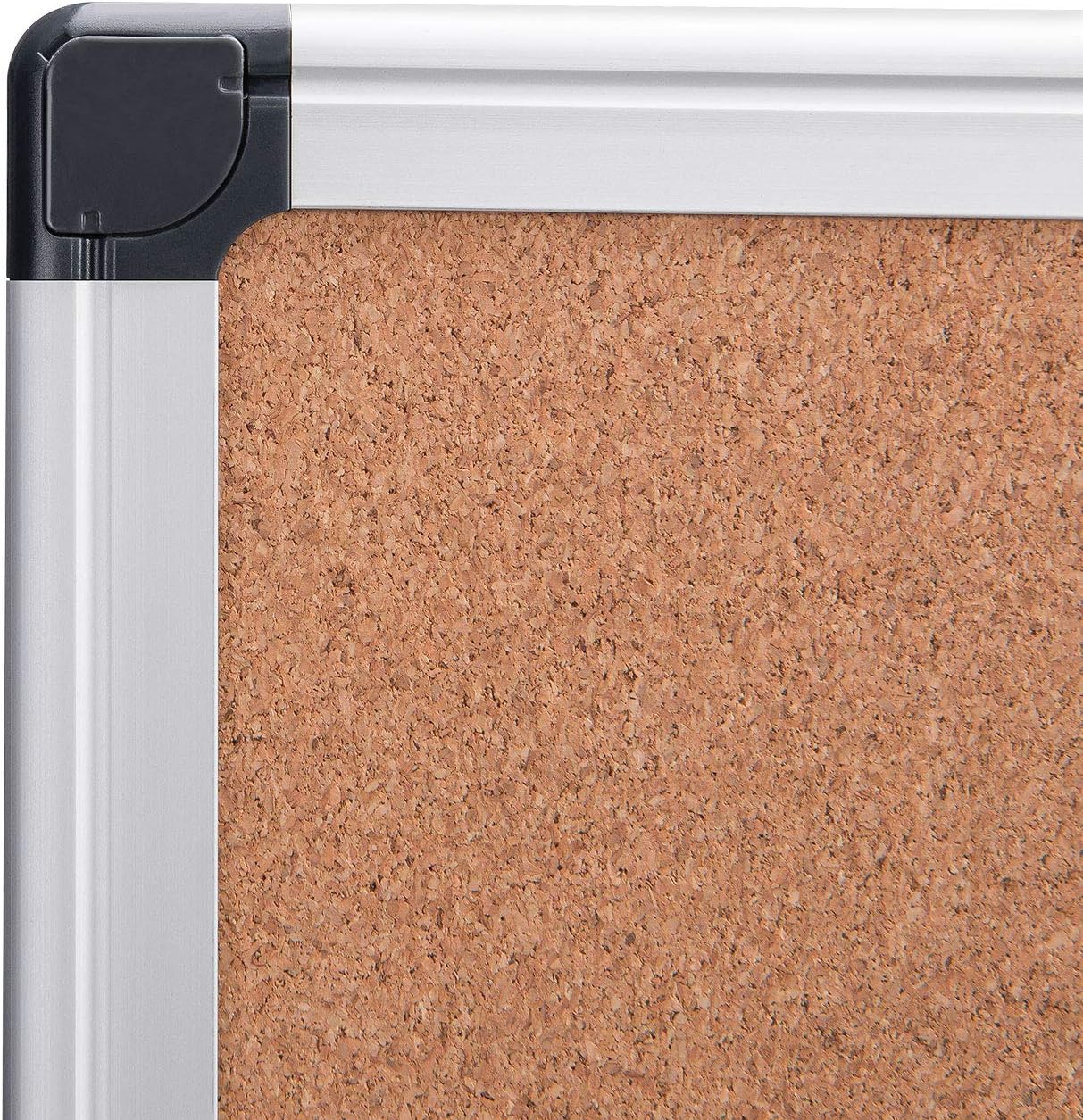 Rectangular Bulletin Board, Wall Cork Board, Aluminum Frame, 35" x 47", Brown