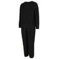thumbnail image 5 of Hugcore Sleep Sets for Women Womens Pajama Sets Fleece Pajamas Comfortable Pullover Tops Sleep Pants Lounging Warm Sleepwear Soft Pjs for Women Set, Black, L, 5 of 6