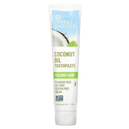 Desert Essence, Coconut Oil Toothpaste, Coconut Mint, 6.25 oz (176 g) Pack of 2