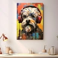 thumbnail image 2 of Dandie Dinmont Terrier Wall Art - Funny Dog Canvas Canvas for Kids' Room 11x17inch - Colorful Puppy with Earphone Pictures Framed Ready to Hang, 2 of 4