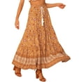 thumbnail image 4 of INSPIRE CHIC Women's Boho Floral Skirt Tassels Elastic Waist Flowy Maxi Skirts XS Orange, 4 of 5