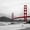 Golden Gate Bridge Beach, variant on Elephant Stock Golden Gate Bridge Beach Wall Art - Horizontal Multi Panel Canvas - Living Room Wall Decor - Architecture Multi Panel - Red And Black Decor - 68" x 42"