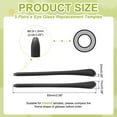 thumbnail image 2 of Uxcell 5 Pairs Eye Glass Replacement Temples, Silicone Anti-Slip Eyeglass End Tips Glasses Retainers Fits 0.9-1.2mm for Round Thin Metal Eyeglass Sunglasses Temple, Black, 2 of 6