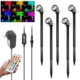 thumbnail image 4 of Juego de 5 lámparas de césped para exteriores con 4 LED RGB, 4 of 8