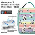 thumbnail image 2 of Panda Face Insulated Lunch Bag Box Men Reusable Lunch Bag with Side Pocket Cooler Tote Bag Office Hiking, 2 of 6
