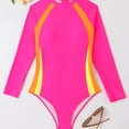 thumbnail image 3 of Swimwears Rash Guards 2 - Women's Long Sleeve Zipper Patchwork Sunscreen Swimsuit Surf Suit Wetsuit, 3 of 7