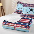 thumbnail image 4 of Feelyou Red Blue Patriotic Hockey Bed Spread Queen for Boys, USA Flag Ice Rink Queen Coverlet Set, 3pcs, 4 of 7