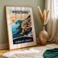 thumbnail image 5 of Amalfi Coast: Vintage Travel Poster of Positano - Positano Campania Italy Illustration Oak Framed Wall Art Print 12 x 18 inches, 5 of 59