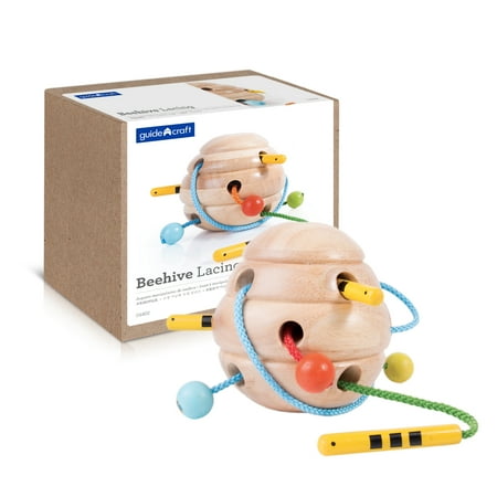 UPC: 0716243068027 | Guidecraft Beehive Lacing  Manipulative Preschool Toy for Kids – Basic and Life Skills Toys