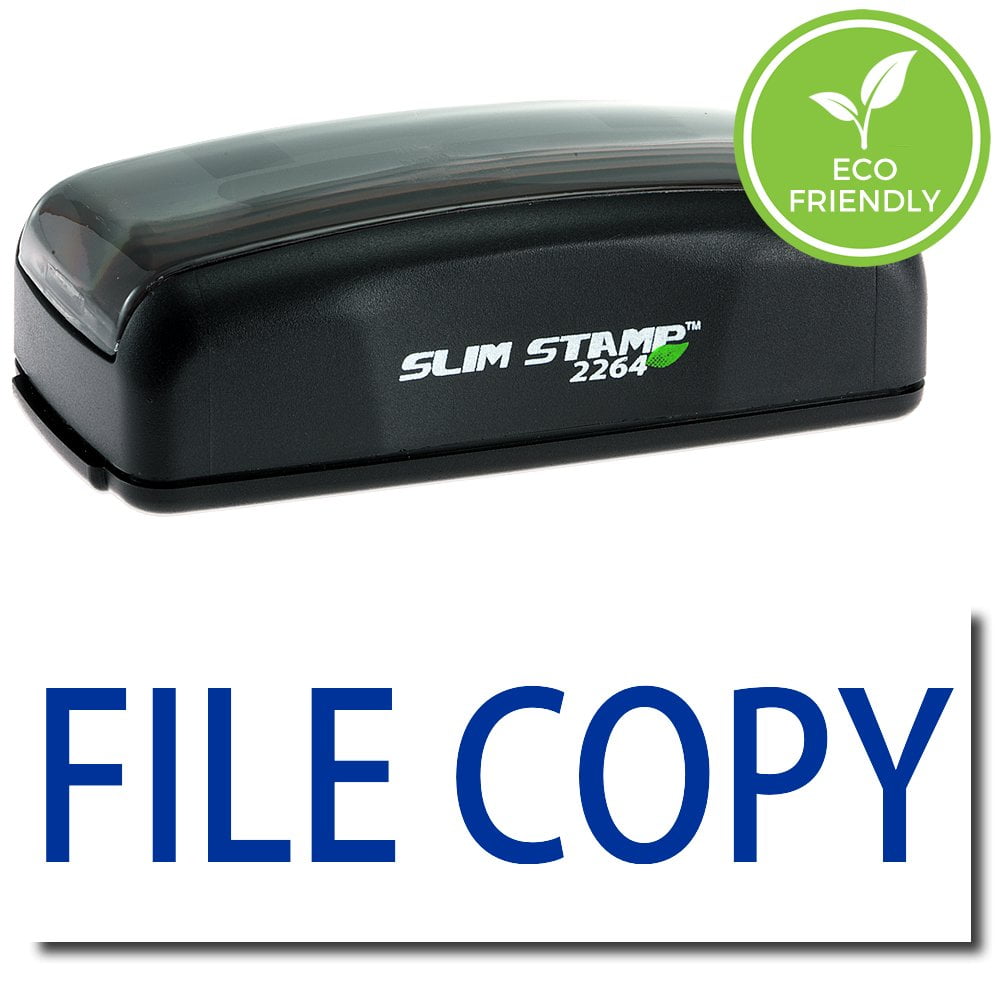 Large PreInked File Copy Stamp with Blue Ink
