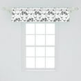 thumbnail image 2 of Ambesonne Bird Print Valance Pack of 2, Hummingbirds and Orchids, 54"X12", Black and White, 2 of 4