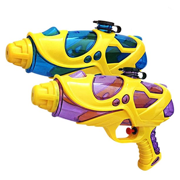 EeaseMX 2 pistolas de agua para niños de 22 cm de largo, juguetes creativos de agua, juguetes de verano para disparar agua de largo alcance (morado y azul).