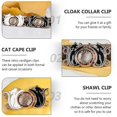 thumbnail image 2 of 6Pcs Vintage Cat Sweater Swirl Clip Cape Cloak Cardigan Clip Shawl Collar Clasp, 2 of 3