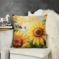 thumbnail image 2 of YINGXI  Hello Sunshine Daisy Sunflower Bee Throw Pillow Cover,Summer Party Holiday Yellow Cushion Case Decoration for Sofa Couch 22x22in, 2 of 5