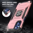 thumbnail image 4 of Motorola G Stylus 5G 2022 Case, Rosebono Hybrid Slim Colorful Armor Cover Case With Adjustable Integrated 360 Degree Rotating Ring Kickstand For Motorola G Stylus 2022 5G (Rose Gold), 4 of 6