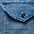 thumbnail image 6 of Fesfesfes Denim Shirt for Men Fall Winter Long Sleeve Shirt Men's Casual Gradient Denim Shirt Blouse Clearance Under $10, 6 of 9