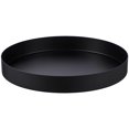 thumbnail image 2 of BRIGHTFUFU Bandeja redonda para servir, bandeja redonda de Metal, bandeja redonda negra, portavelas, bandeja de té, plato de almacenamiento, 2 of 7