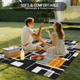 thumbnail image 4 of Burnt Orange Black Geometric Outdoor Rug for Patio/Deck/Porch, Non-Slip Large Area Rug 4 x 6 Ft, Modern Color Block Abstract Indoor Outdoor Rugs Washable Area Rugs, Camping Rug Carpet Runner, 4 of 8