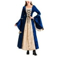 thumbnail image 1 of Mujer Moda Sólido Vintage Retro Showsuit Traje irlandés Vestido de manga acampanada Fridja yut7195, 1 of 9