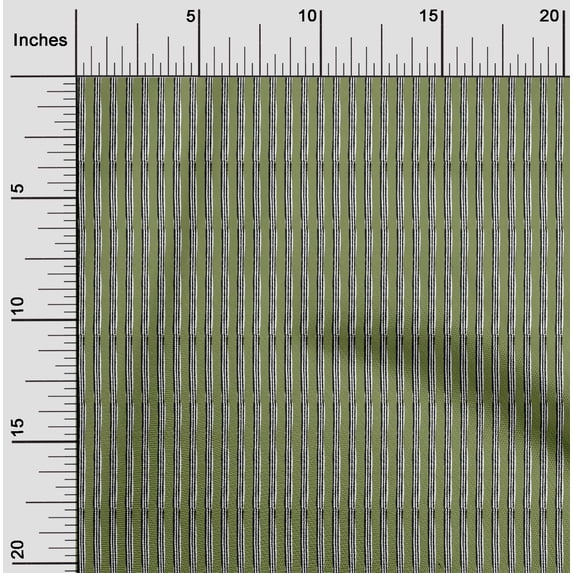 oneOone Georgette Viscose Light Green Fabric Stripe Block Sewing Material Print Fabric By The Yard 42 Inch Wide