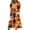 Yellow, variant on Domzest Halloween Dress for Women Short Sleeve Crew Neck Midi Dress Halloween Pumpkin Spooky Print Cute Dresses with Pockets Beige XL