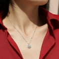 thumbnail image 2 of TAAPSEE JEWELS 14K White Gold Plated White Diamond Halo Beauty Pendant Necklace, 2 of 4