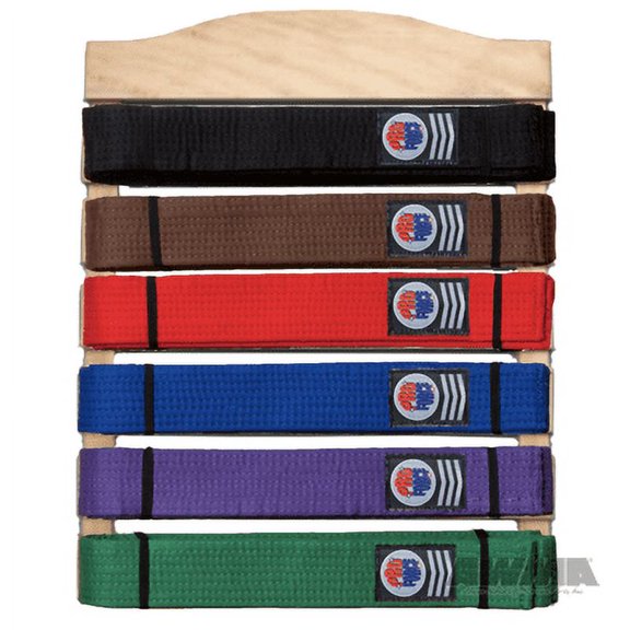 Karate Belt Display Wood Rack - 6 Belts