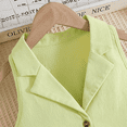 thumbnail image 6 of XBASW Toddler Kids Girls Summer Sleeveless Button Front Vest and Pants Suit Two Piece Outfit for 7-11T, 6 of 9