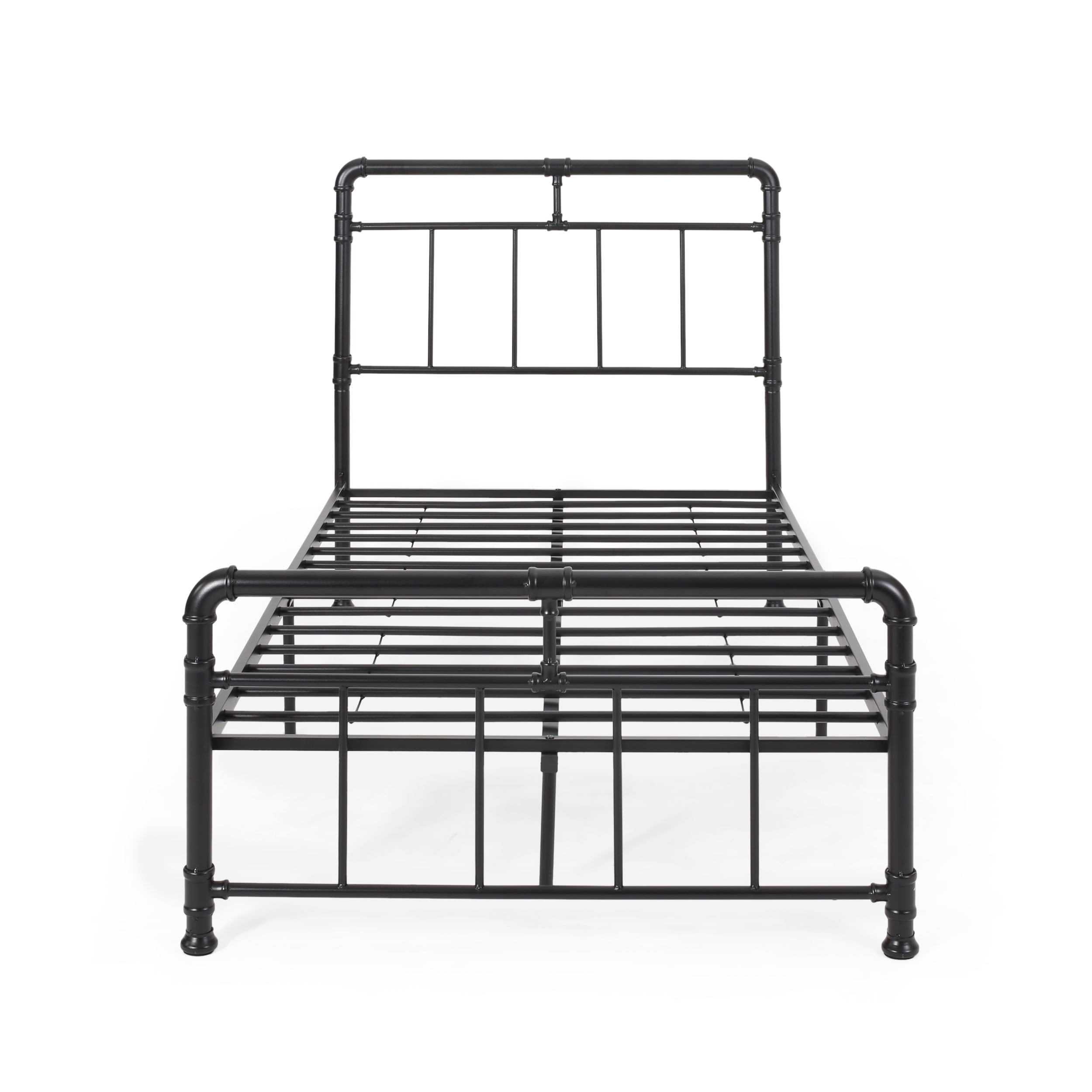 Noble House Yakub Industrial Twin-Size Iron Minimal Bed Frame, Flat ...