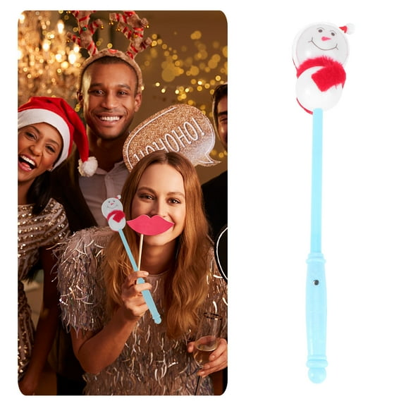 Homoyoyo Christmas LED Light Up Sticks for Kids, Lightweight Snowman Design Party Supplies, 5 Count Glow Sticks