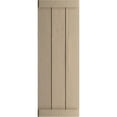 thumbnail image 2 of Ekena Millwork 16 1/2"W x 30"H Rustic Three Board Joined Board-n-Batten Rough Cedar Faux Wood Shutters w/End Batten (Per Pair), Primed Tan, 2 of 10