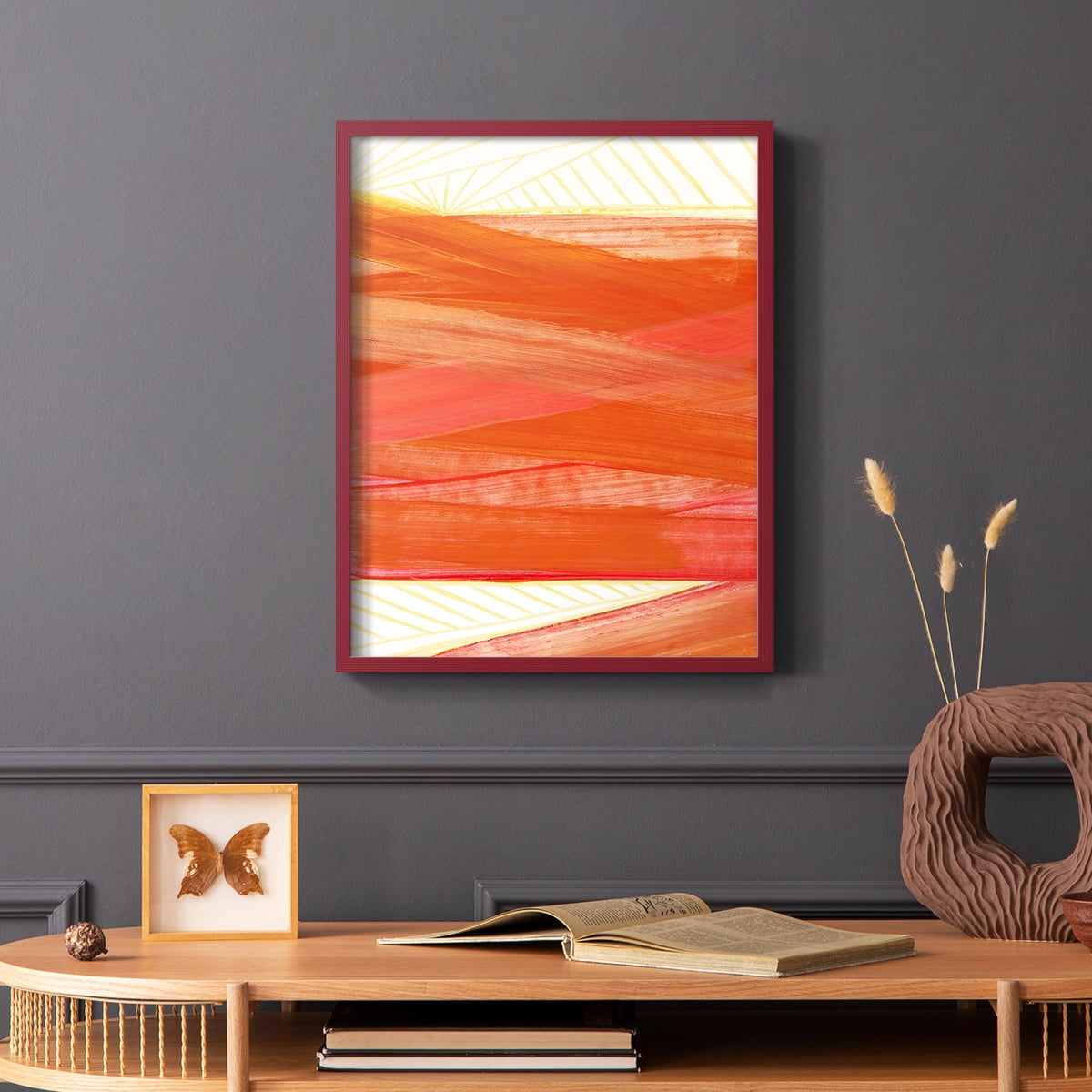 Warm Rays II Framed Print in Red Solid Wood 8 x 10 Framed Print