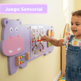 thumbnail image 4 of PLAYOUT KIDS | Panel Sensorial de Pared Safari Diseño Hipopótamo con Ábaco y Laberinto Magnético, 4 of 4