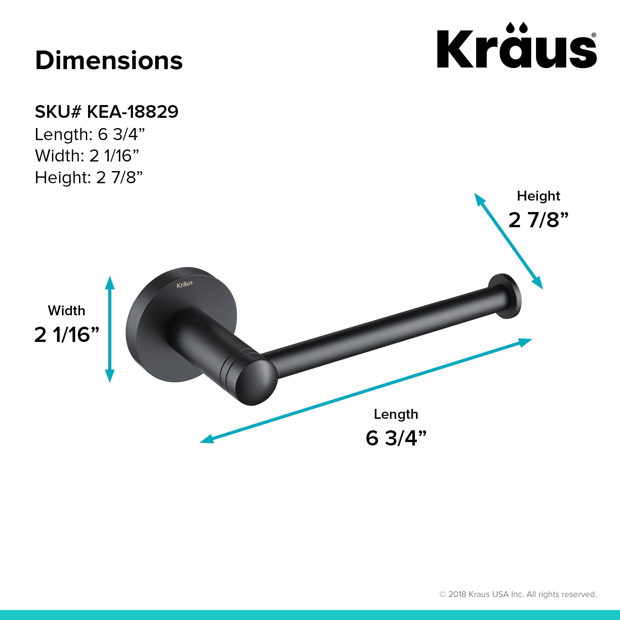 KRAUS Elie™ Bathroom Toilet Paper Holder, Matte Black Finish