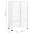 thumbnail image 4 of vidaXL Armoire Industrielle Blanche 67x35x107 cm Acier, 4 of 5
