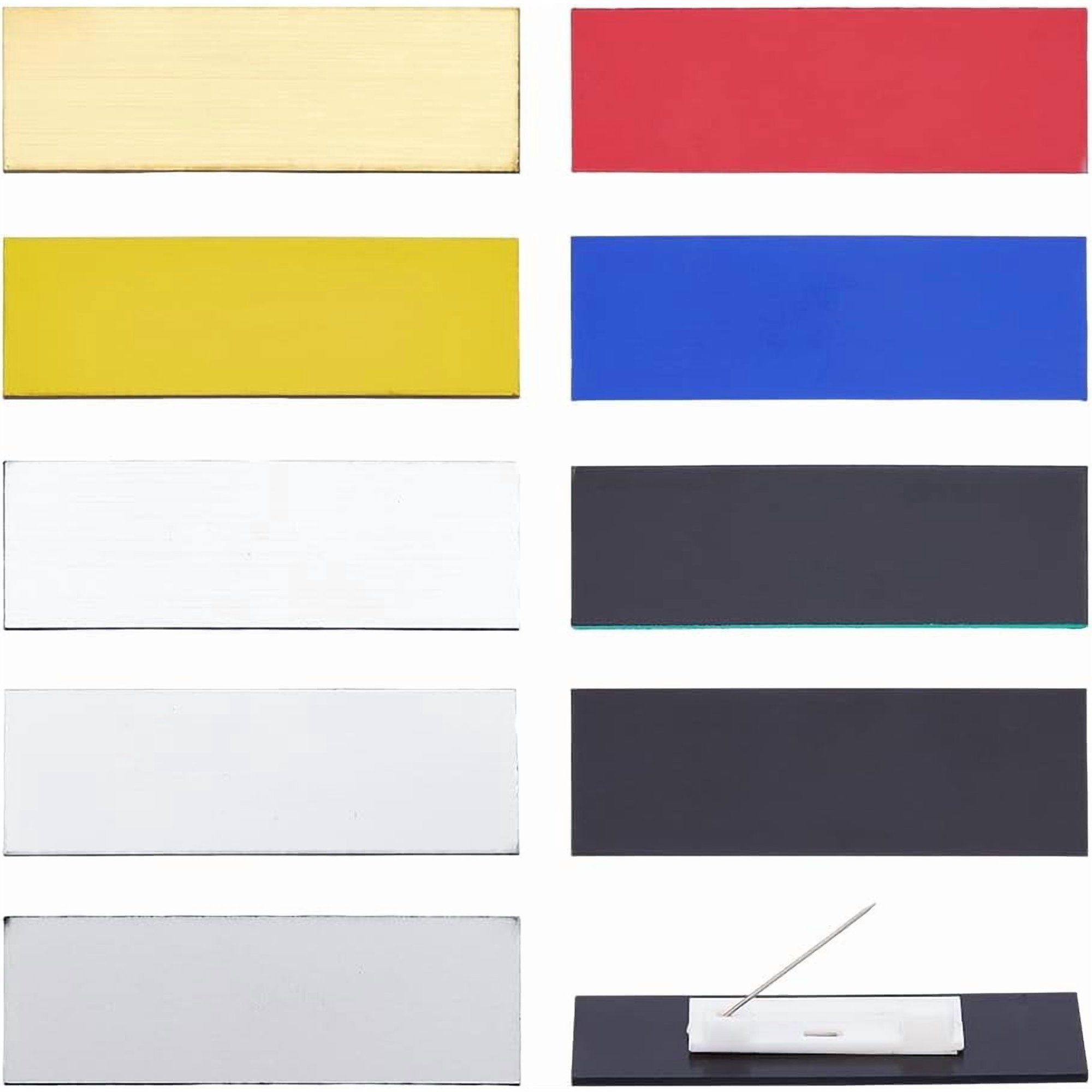 9 Colors 18Pcs Engraved Name Tags Plastic Name Badge Blank 2.93x0.96x0.05Inch Engraved Personalized Tag with Pin for Name diy