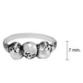 thumbnail image 6 of Edgy Immortal Triple Skulls Upside Down Sterling Silver Band Ring-7, 6 of 6